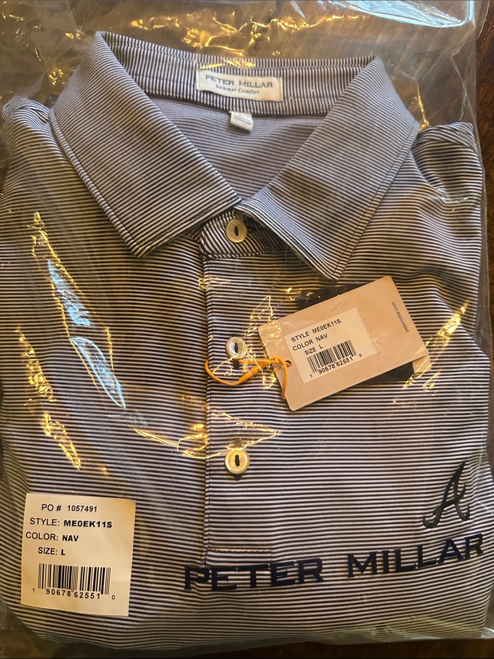 New with tags mens Atlanta Braves Peter Millar polo large